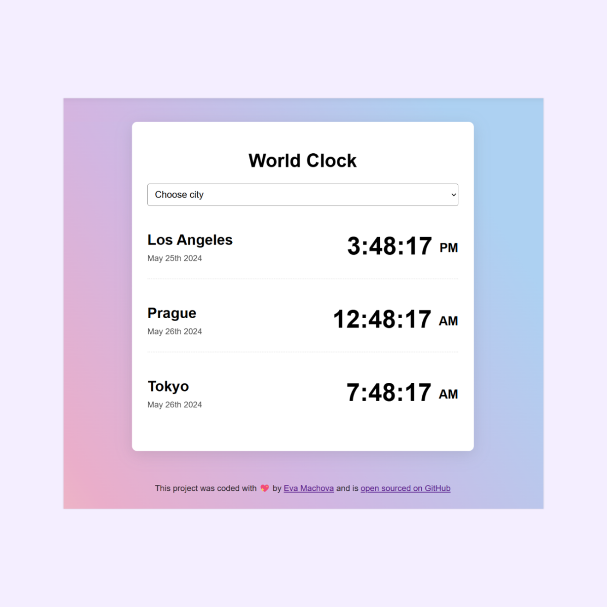 World Clock Project Preview